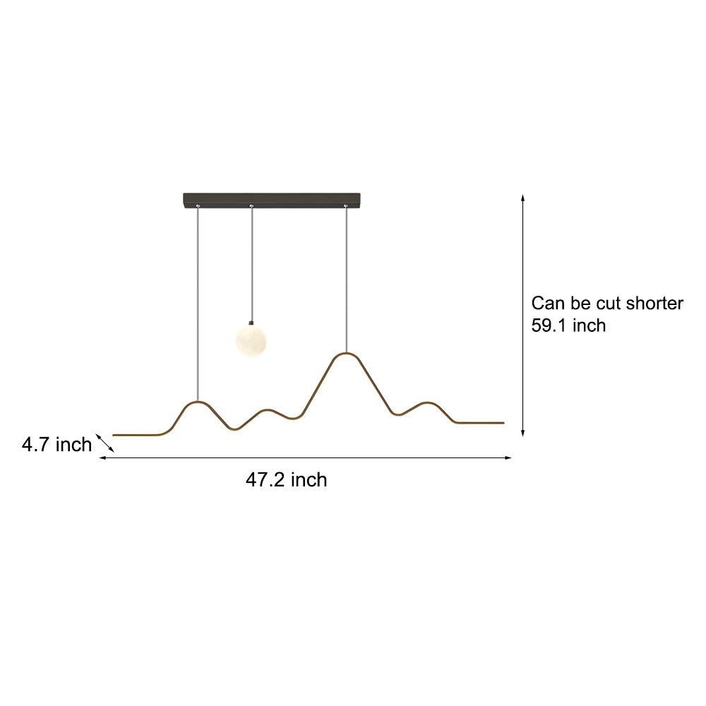 Modern Waves Mountain Moon LED Chandelier – 3-Step Dimming