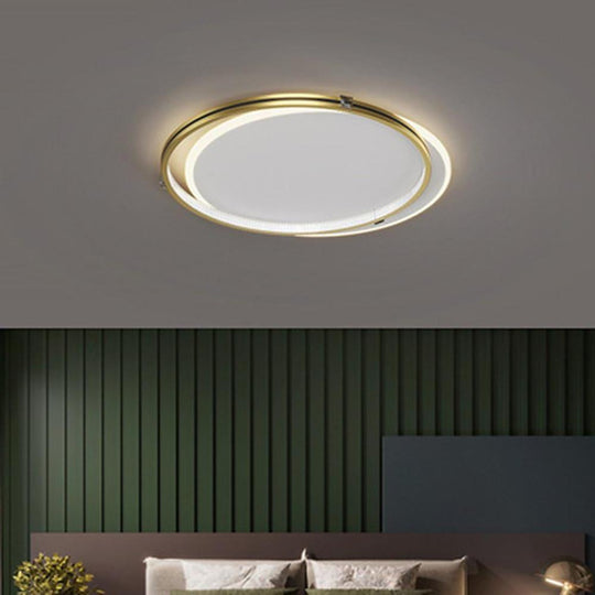 2 Circle Metal Dimmable LED Modern Flush Mount Ceiling Light