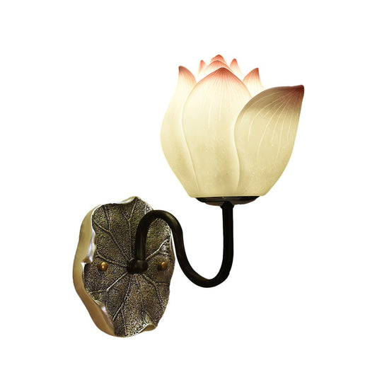 Lotus Flowers Resin Three Step Dimming Wall Light Fixture