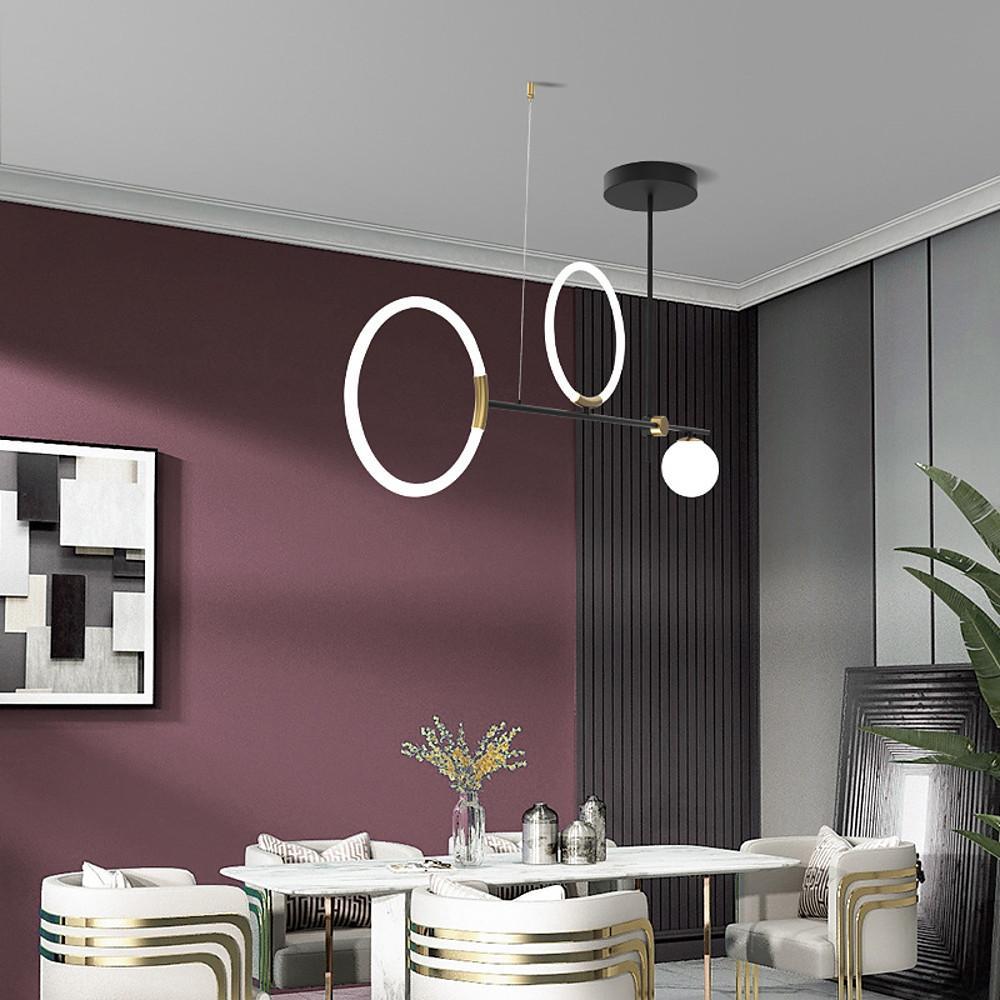 Circles LED Black Modern Chandelier Pendant Light