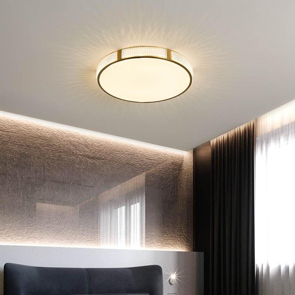 Circular Copper Acrylic LED Nordic Flush Mount Ceiling Light