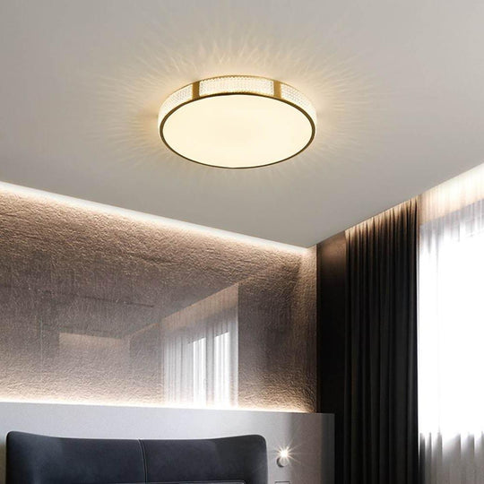 Circular Copper Acrylic LED Nordic Flush Mount Ceiling Light