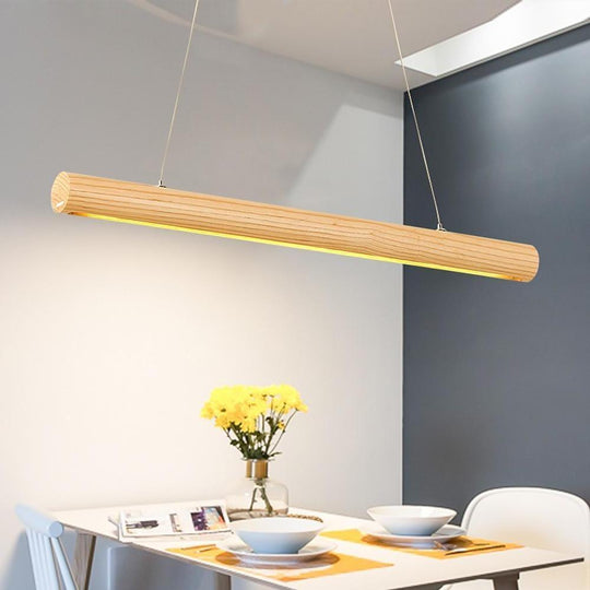 Wood Tube Design LED Modern Pendant Lighting Ceiling Light