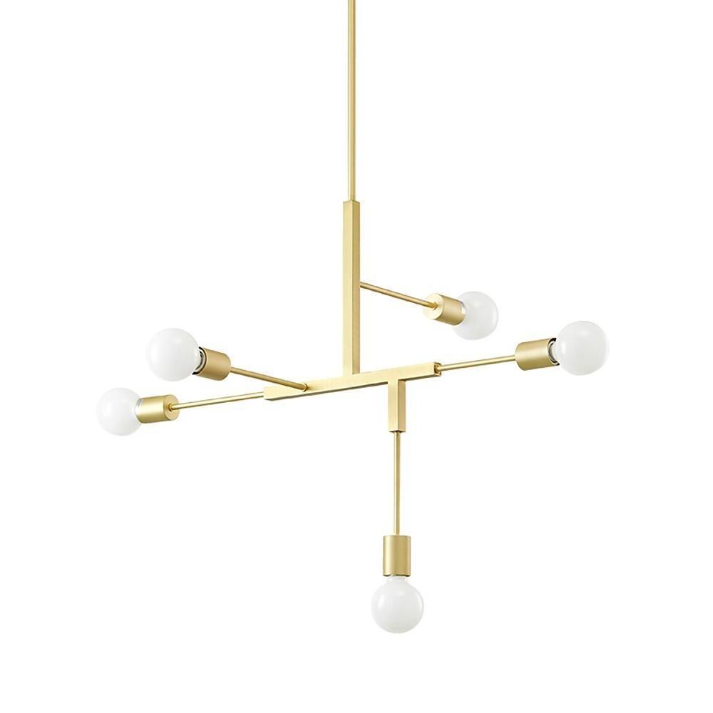 5 Light LED Artistic Glass and Metal Sputnik Chandelier