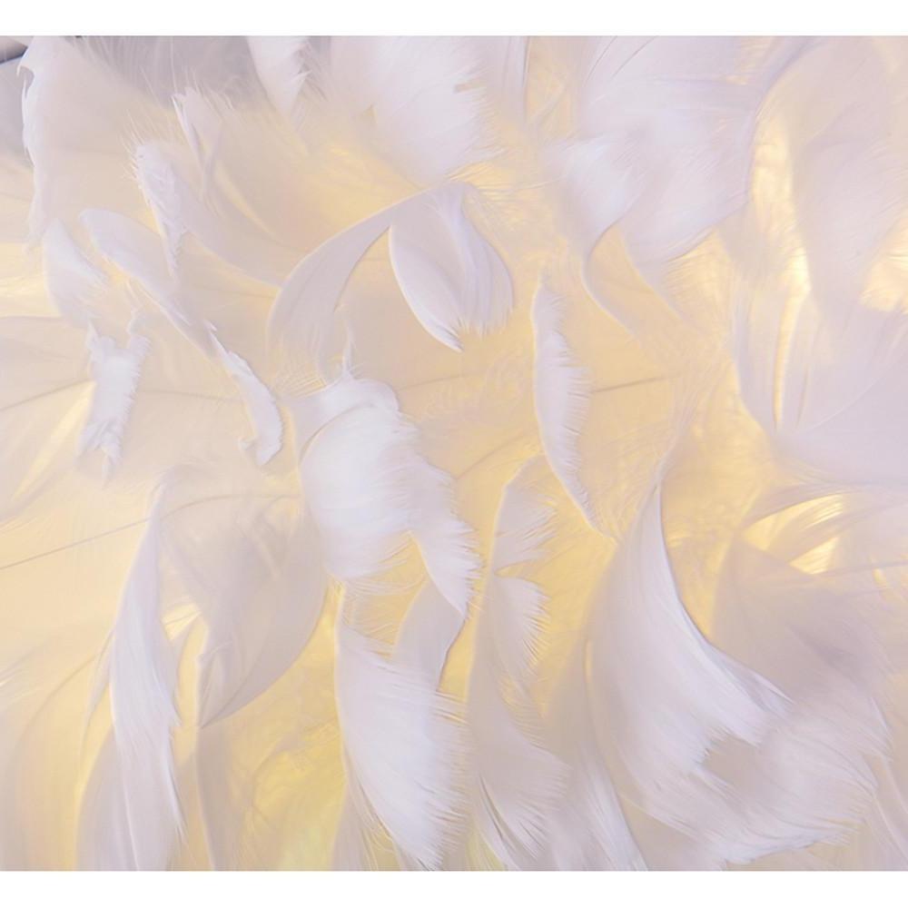 Round Feathers LED Nordic Ceiling Light Flush Mount Chandelier