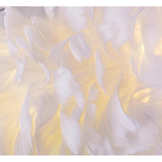 Round Feathers LED Nordic Ceiling Light Flush Mount Chandelier
