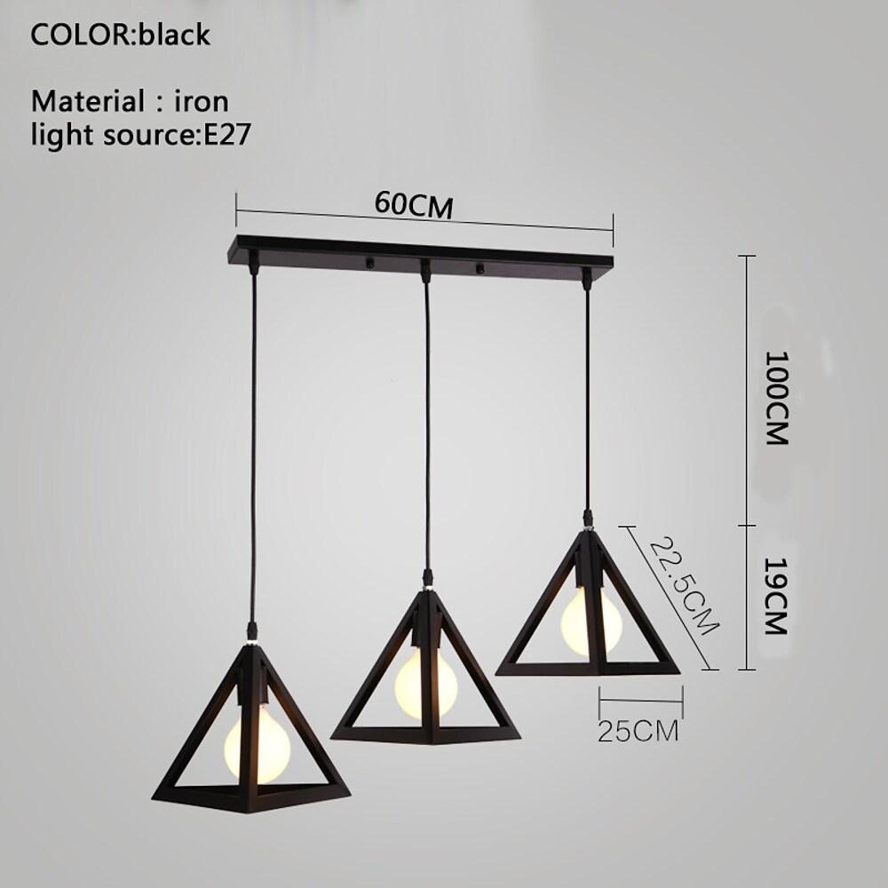 Geometric LED Adjustable Black Vintage Pendant Light