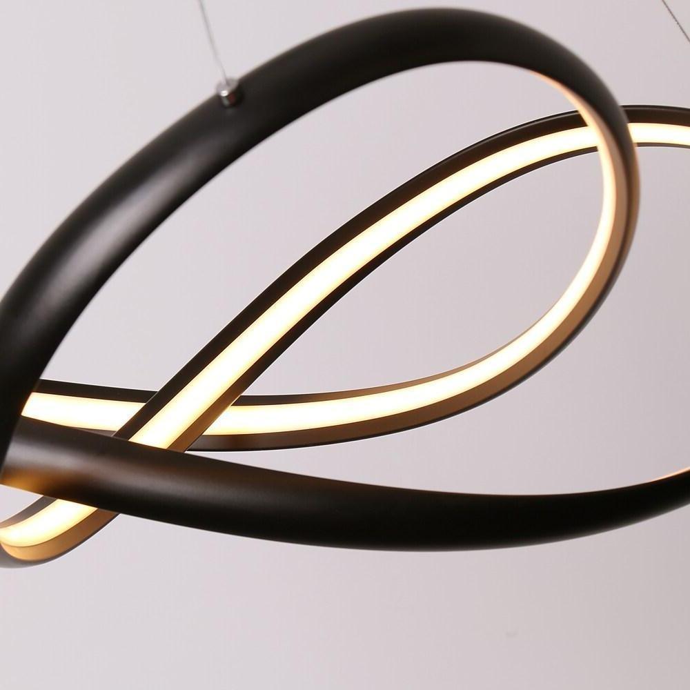 Abstract Waves Modern Style LED Pendant Light for Kitchen Dining and Living Rooms