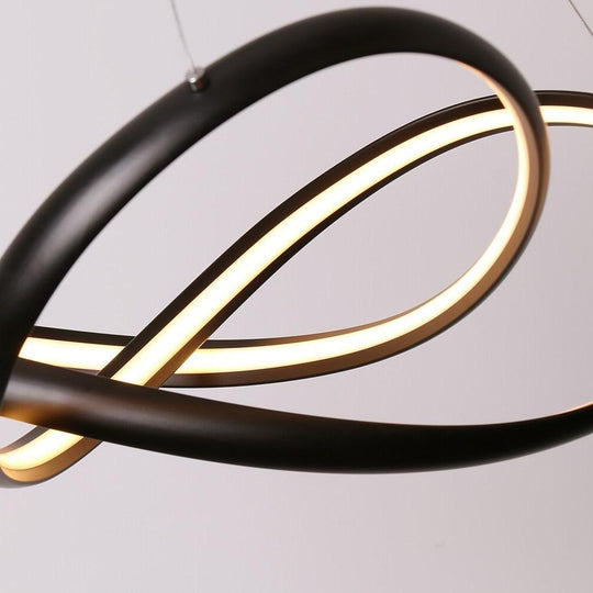 Abstract Waves Modern Style LED Pendant Light for Kitchen Dining and Living Rooms