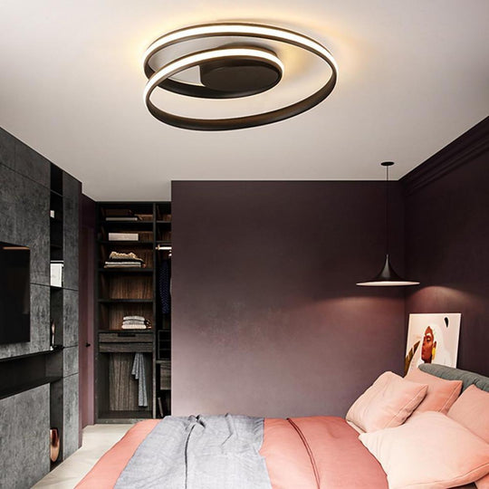 Spiraling Halo Circular LED Modern Flush Mount Ceiling Light