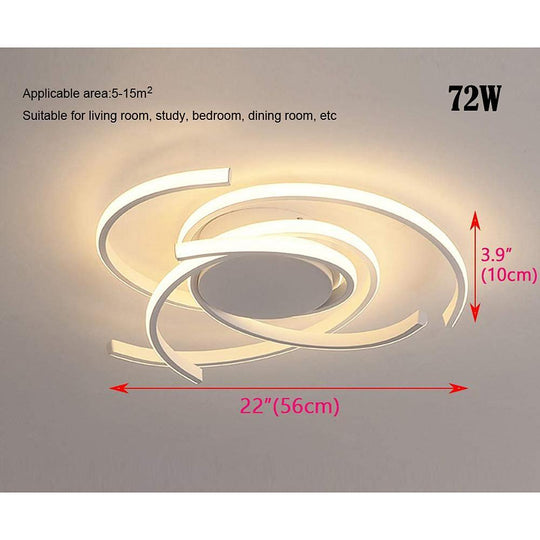 30 Inch Swirls Circle Abstract LED Flush Mount Ceiling Light