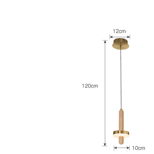 Circle Cylinder LED Gold Nordic Pendant Light