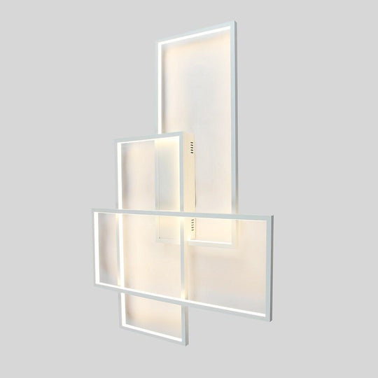Overlapping Rectangles Aluminum Geometric LED Flush Mount Ceiling Light
