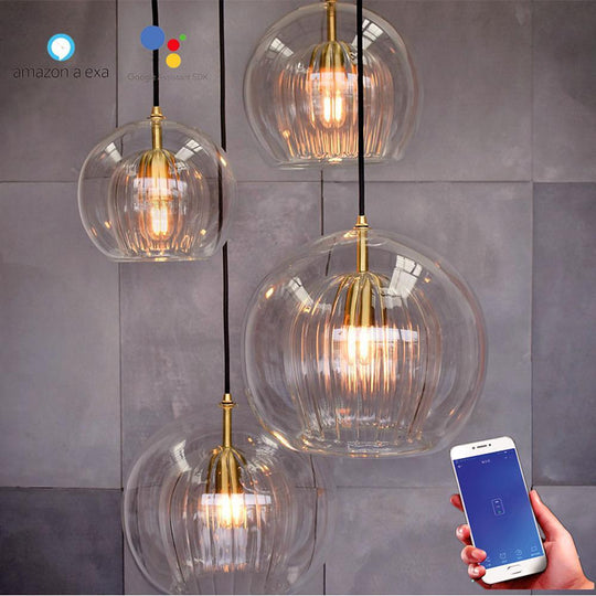 Unique Glass Globe LED Modern Pendant Light