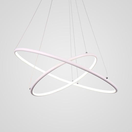 Modern LED 2-Ring Minimalist Geometric Chandelier