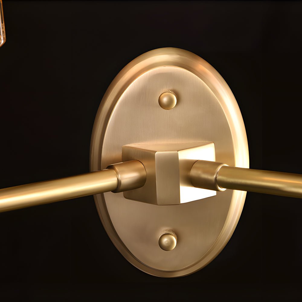 Luxury Copper Armed Crystal Wall Light – Modern 1/2-Light Sconce