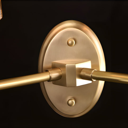 Luxury Copper Armed Crystal Wall Light – Modern 1/2-Light Sconce