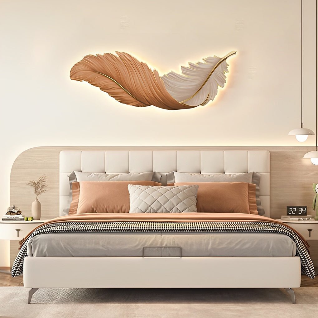 Luxury Creative Feathers USB LED Wall Light with Remote Control