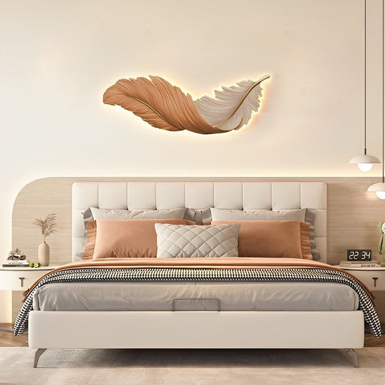 Luxury Creative Feathers USB LED Wall Light with Remote Control