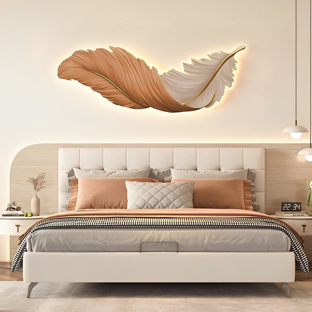 Luxury Creative Feathers USB LED Wall Light with Remote Control