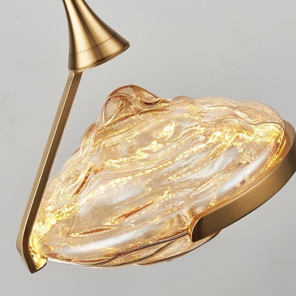 Luxury Creative Glass Ufo Spinning Top LED Modern Bedside Pendant Light