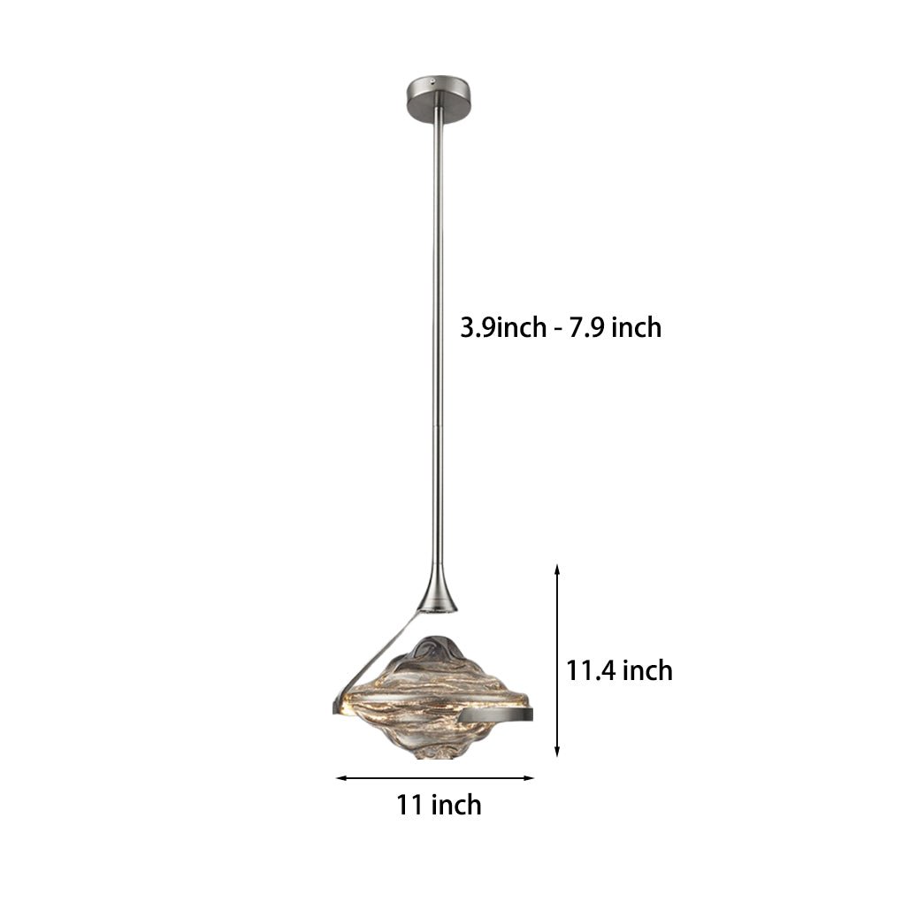 Luxury Creative Glass Ufo Spinning Top LED Modern Bedside Pendant Light