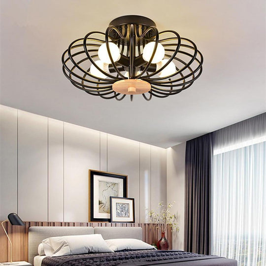 Modern Metal Globe Flush Mount Ceiling Light – Nordic LED Lantern Design