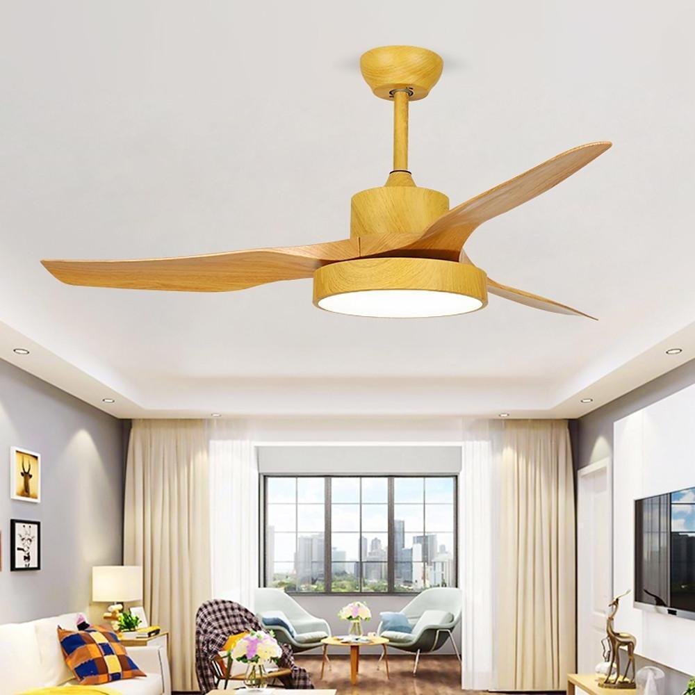 3-Blade Rustic Ceiling Fan with LED Light