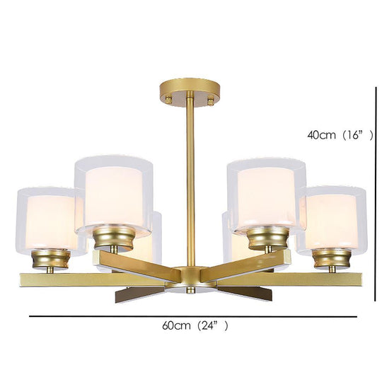 6 Light Glass Candlestick Design LED Modern Chandelier