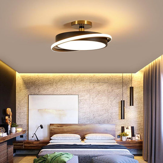 Circular LED Modern Flush Mount Ceiling Light Minimalist Metal Design