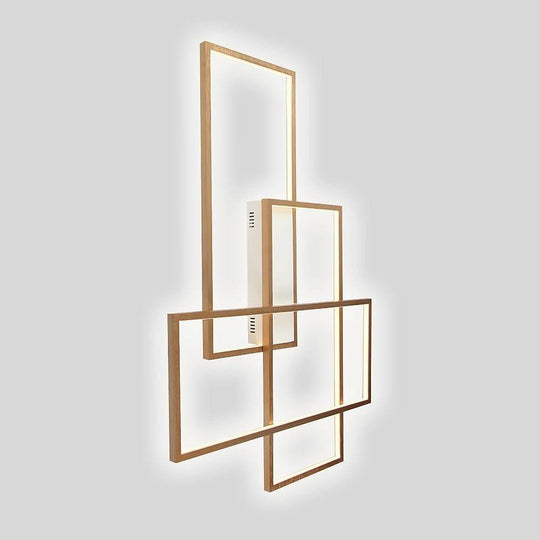 Rectangular Hybrid Modern Flush Mount LED Ceiling Light – 3-Tier Contemporary Design
