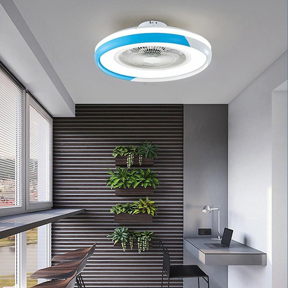 Circular Dimmable Bladeless Ceiling Fan with LED Light