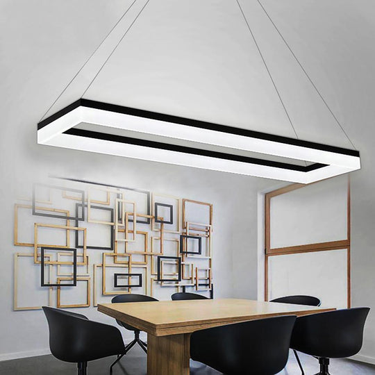 Rectangular LED Modern Home Office Chandelier