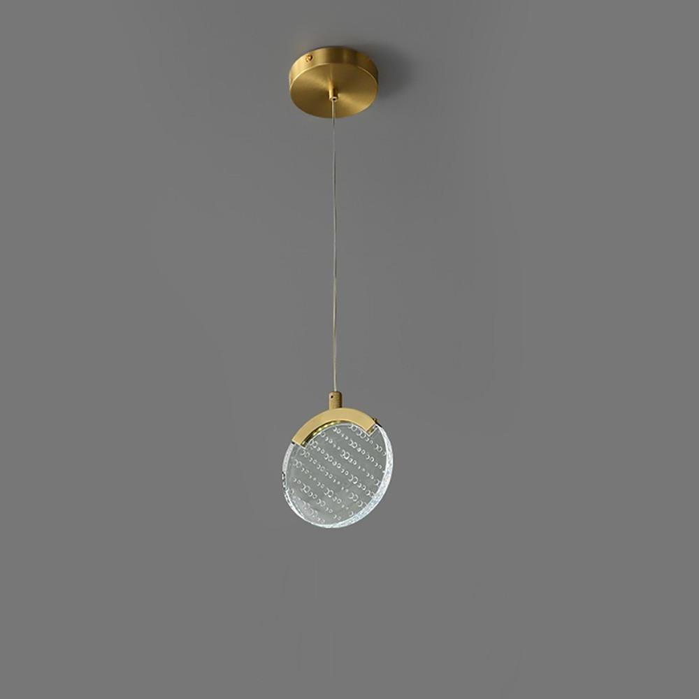 Artistic Circular Acrylic Copper LED Pendant Light