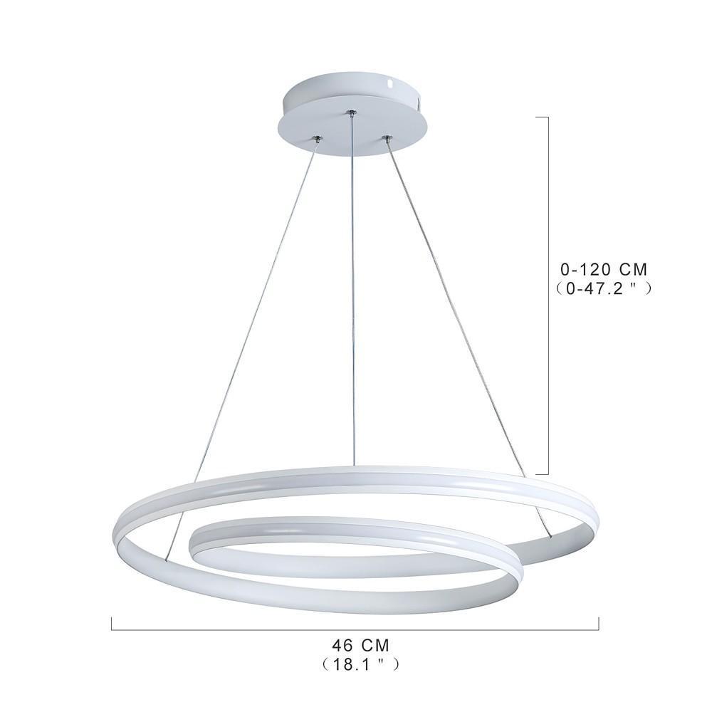 18'' Spiral-Shaped Dimmable LED Modern Pendant Light