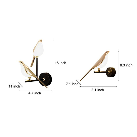 Magpies Creative Bird Adjustable LED Wall Lamp