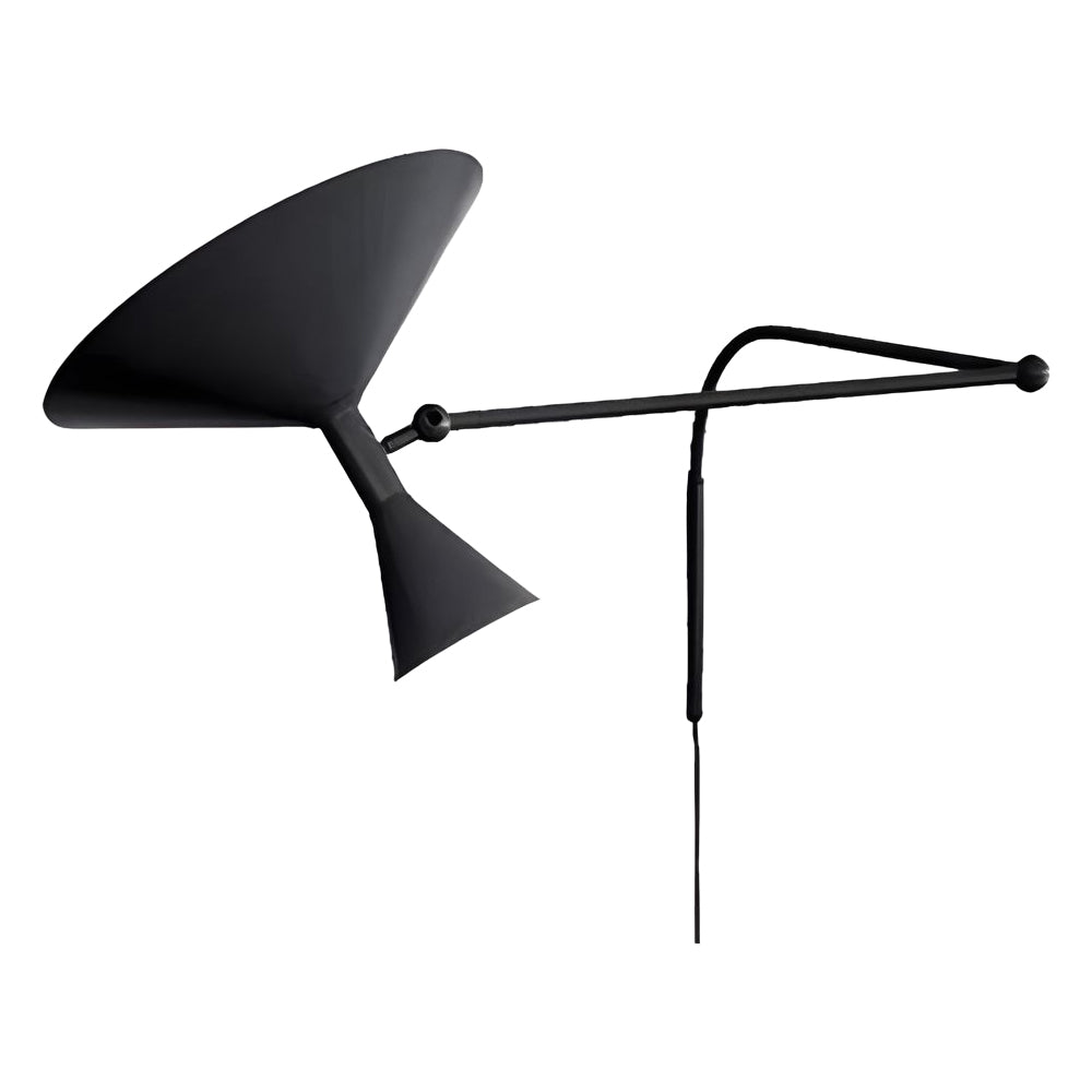 Marseille Swing Arm Wall Lamp – Adjustable Long Metal Arm Trumpet Sconce