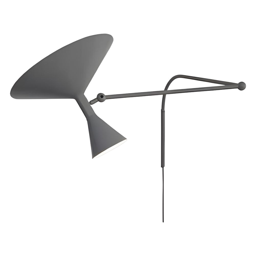 Marseille Swing Arm Wall Lamp – Adjustable Long Metal Arm Trumpet Sconce