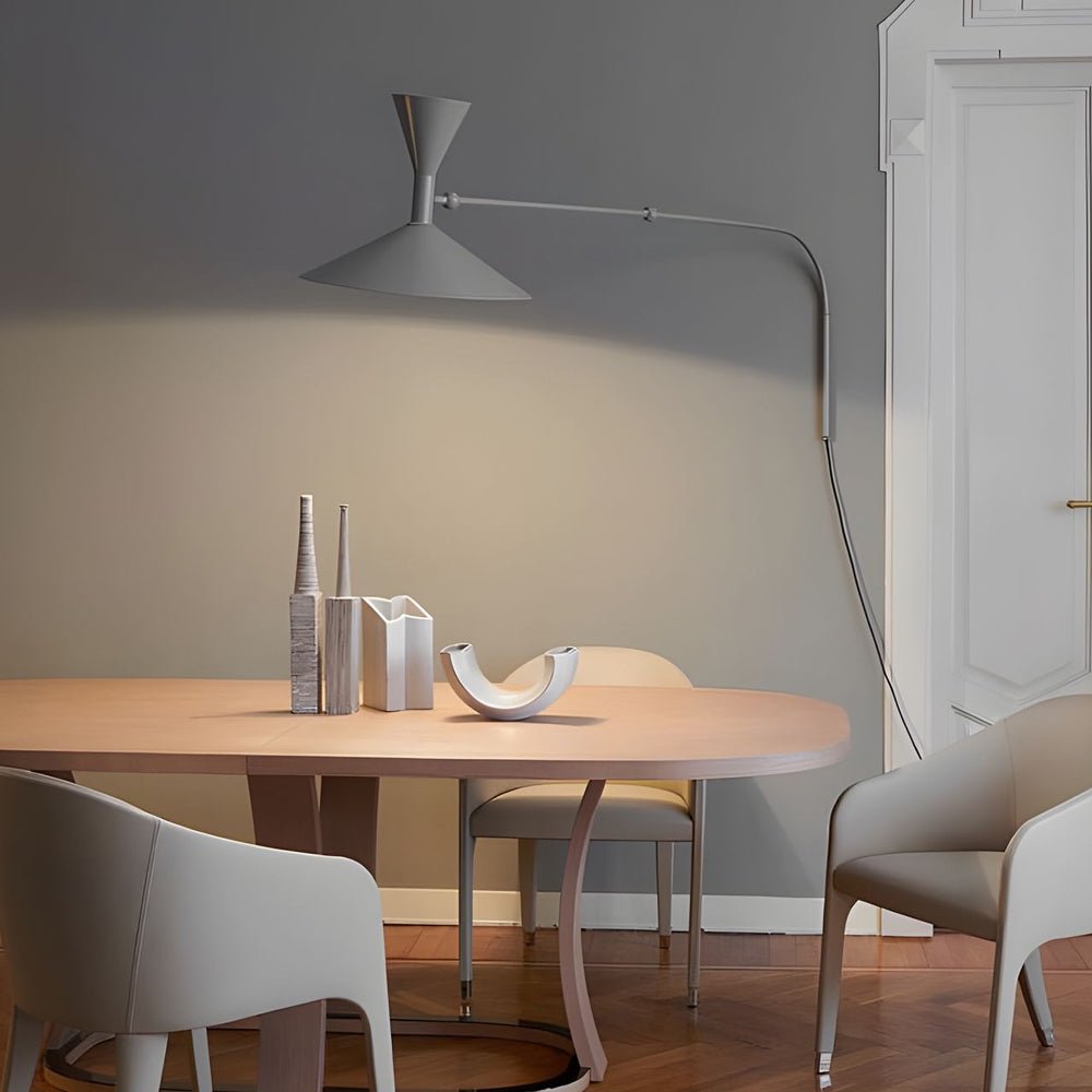 Marseille Swing Arm Wall Lamp – Adjustable Long Metal Arm Trumpet Sconce