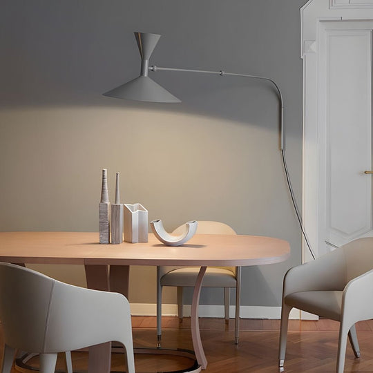 Marseille Swing Arm Wall Lamp – Adjustable Long Metal Arm Trumpet Sconce