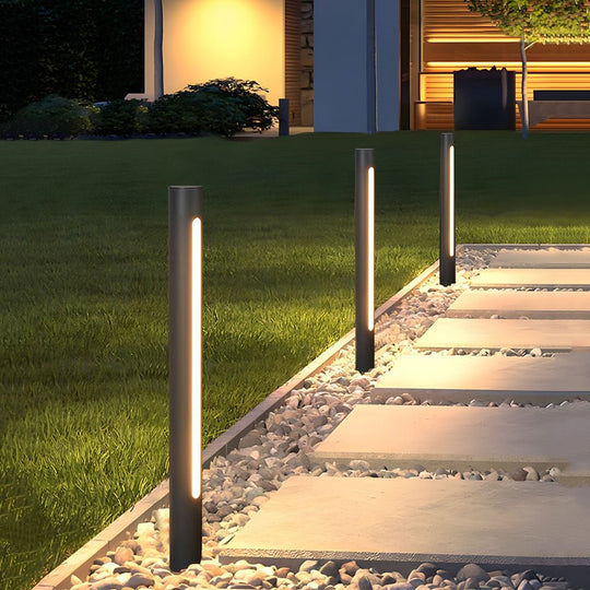 Black Matte LED Cylinder Outdoor Pathway Light