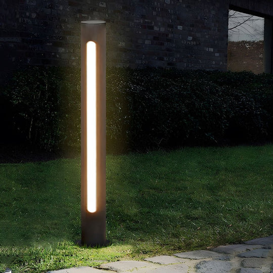 Black Matte LED Cylinder Outdoor Pathway Light