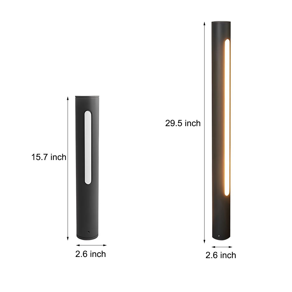 Black Matte LED Cylinder Outdoor Pathway Light