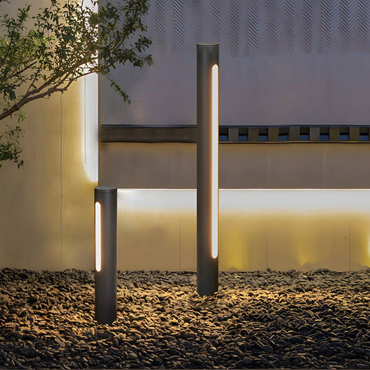 Black Matte LED Cylinder Outdoor Pathway Light