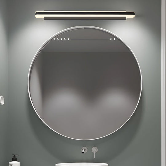 Matte Black Linear LED Bathroom Vanity Light with Acrylic
