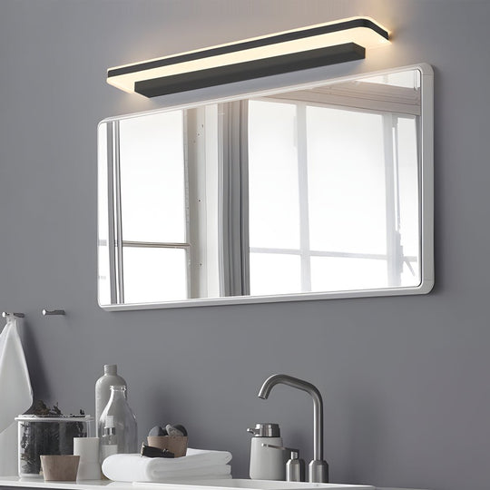 Matte Black Linear LED Bathroom Vanity Light with Acrylic