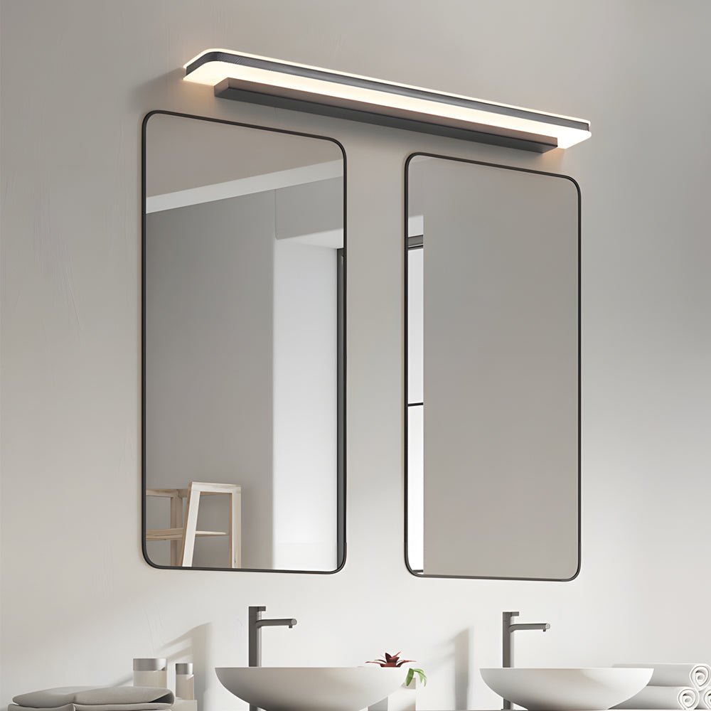 Matte Black Linear LED Bathroom Vanity Light with Acrylic