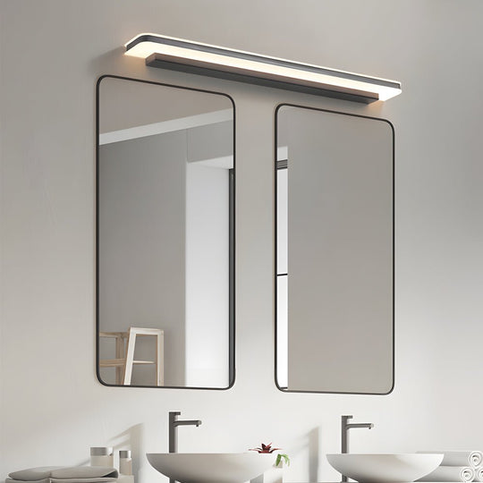 Matte Black Linear LED Bathroom Vanity Light with Acrylic