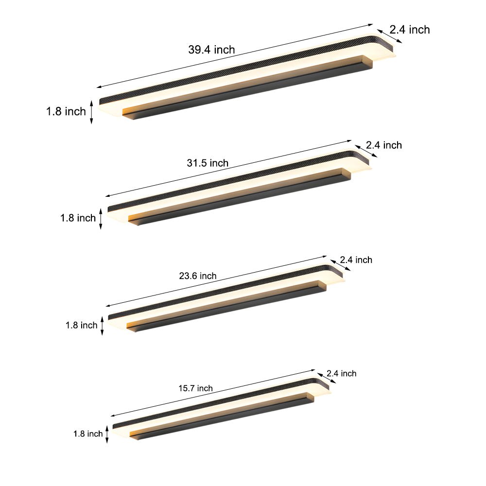 Matte Black Linear LED Bathroom Vanity Light with Acrylic
