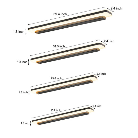 Matte Black Linear LED Bathroom Vanity Light with Acrylic